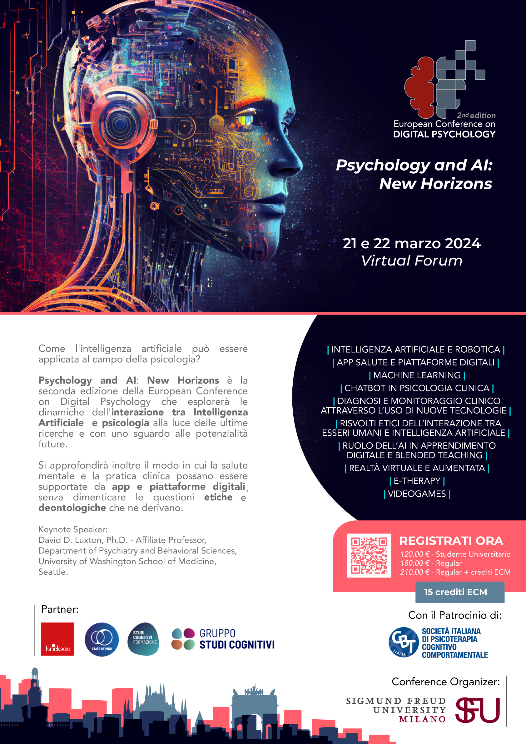 immagine articolo Conferenza ECM - European Conference on Digital Psychology 2024, Psychology and AI: New Horizons